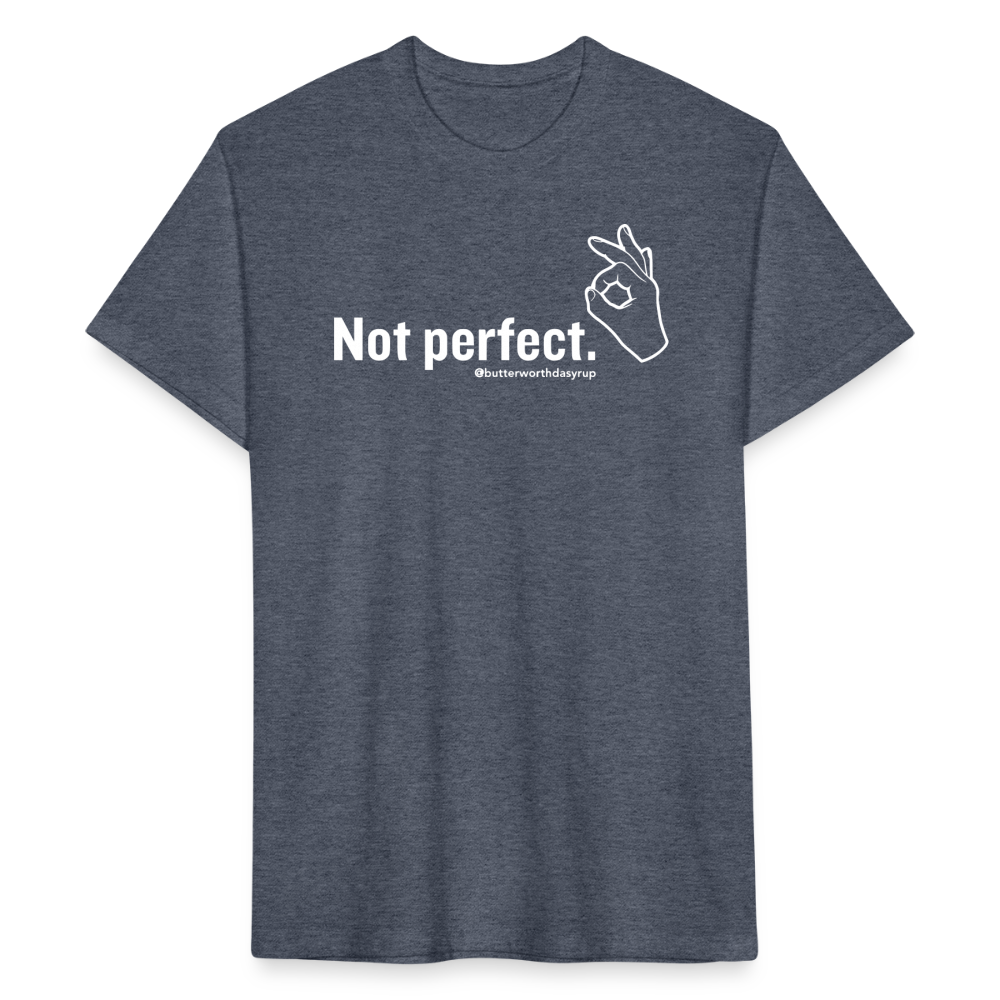 "Not Perfect" Unisex Adult Tee - heather navy