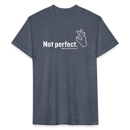 "Not Perfect" Unisex Adult Tee - heather navy