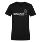 "Not pefect" Unisex V-Neck T-Shirt - black