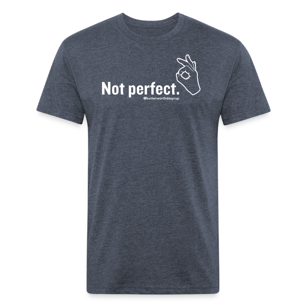 "Not Perfect" Unisex Adult Tee - heather navy