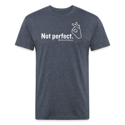 "Not Perfect" Unisex Adult Tee - heather navy