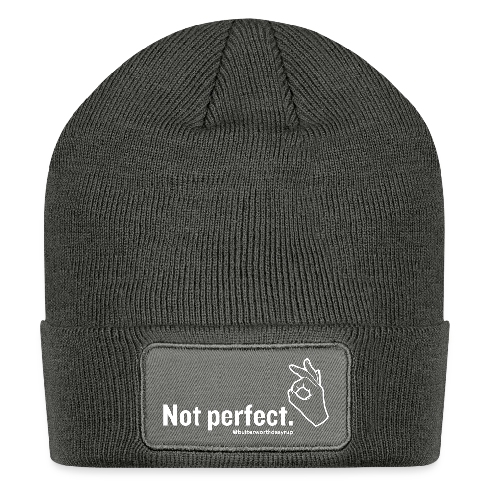 Patch Beanie - charcoal grey