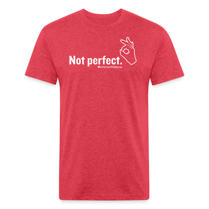 "Not Perfect" Unisex Adult Tee - heather red