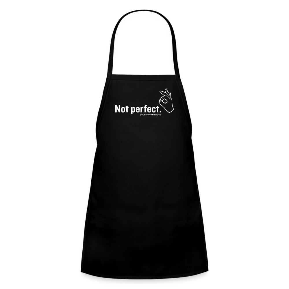 'Not Perfect' Kids' Apron - black