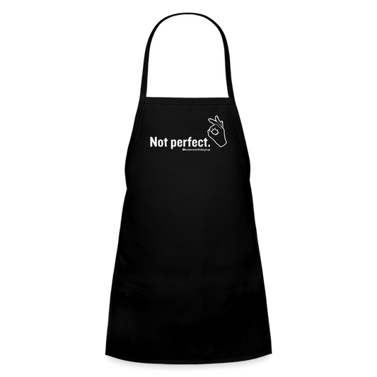 'Not Perfect' Kids' Apron - black