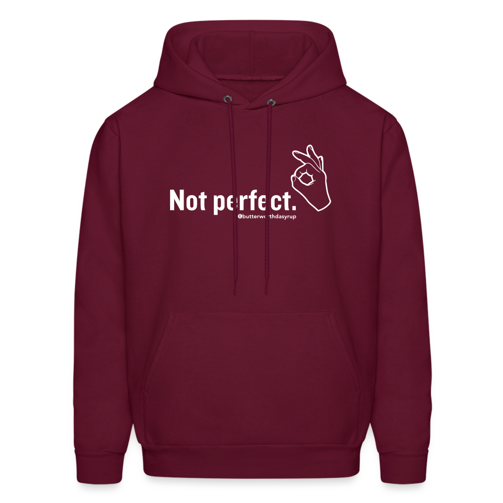 "Not perfect" Unisex Adult Hoodie - burgundy