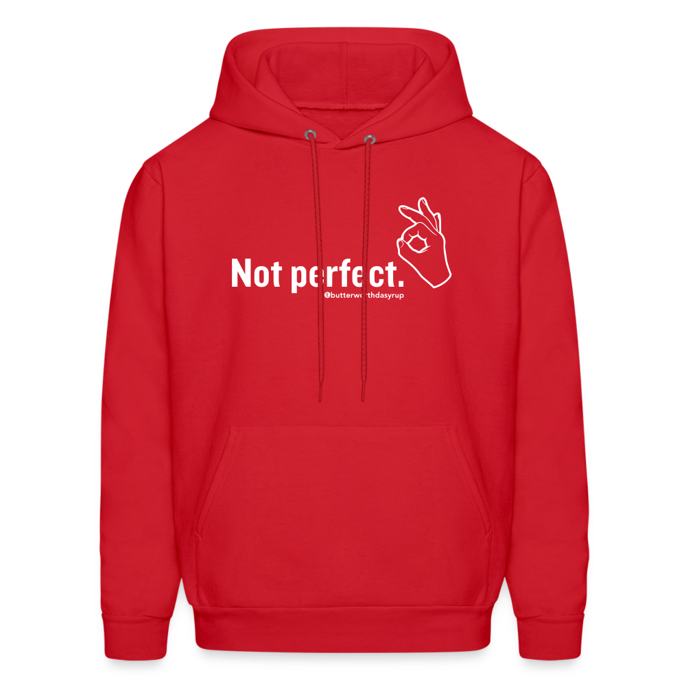 "Not perfect" Unisex Adult Hoodie - red