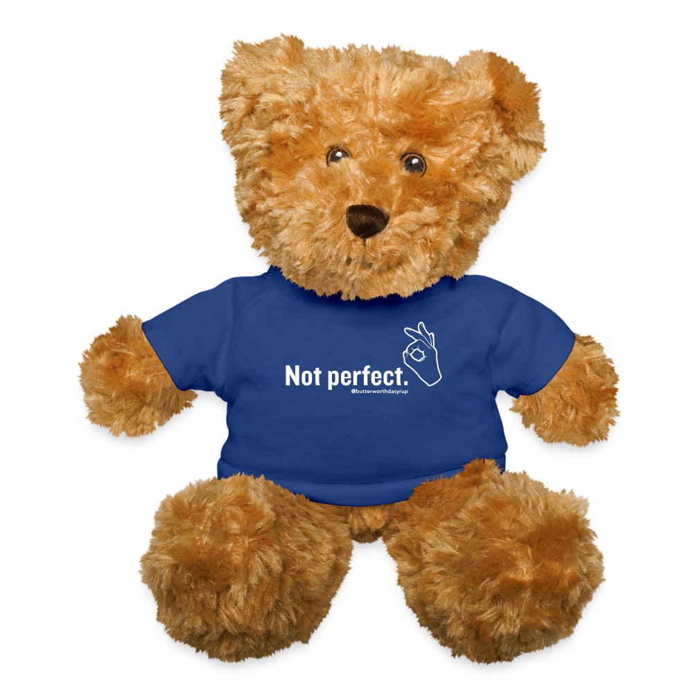 "Not perfect" Teddy Bear - royal blue