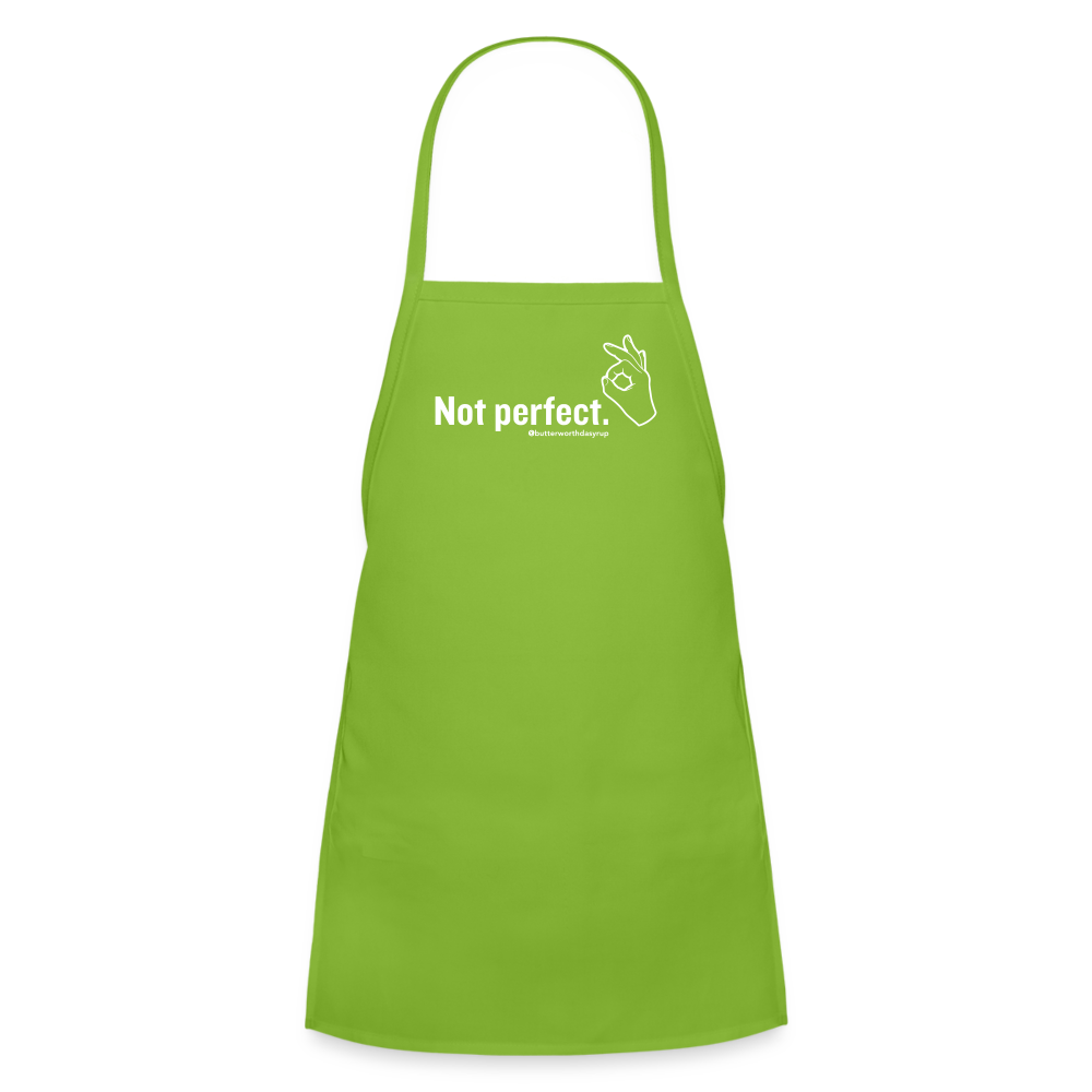 'Not Perfect' Kids' Apron - lime green