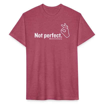 "Not Perfect" Unisex Adult Tee - heather burgundy