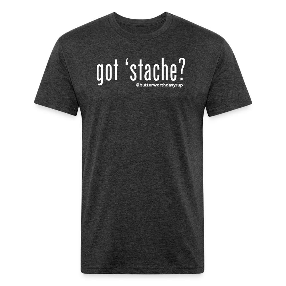 "got 'stache?" Tee - heather black