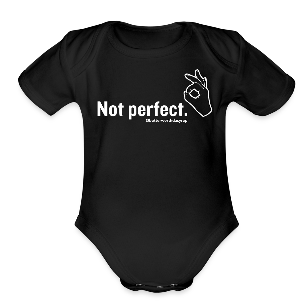 "Not Perfect" Onesie - black