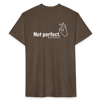 "Not Perfect" Unisex Adult Tee - heather espresso