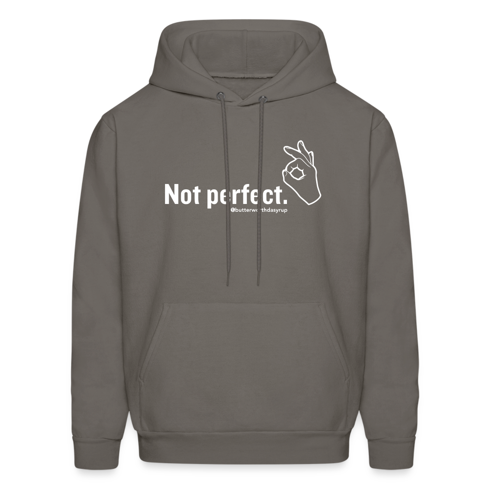 "Not perfect" Unisex Adult Hoodie - asphalt gray