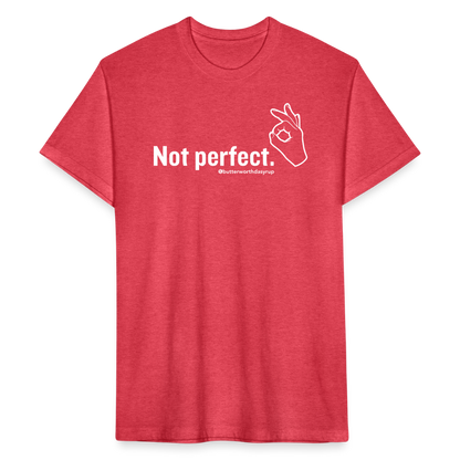 "Not Perfect" Unisex Adult Tee - heather red