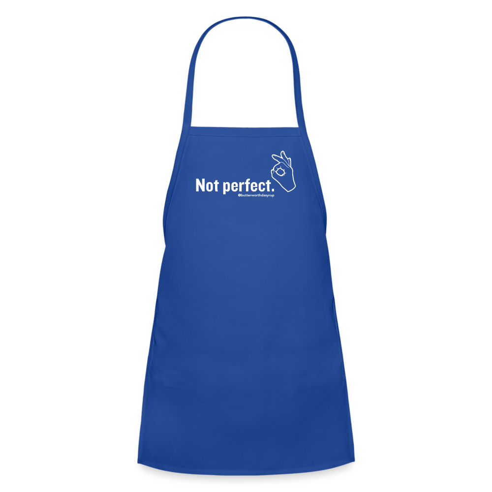 'Not Perfect' Kids' Apron - royal blue