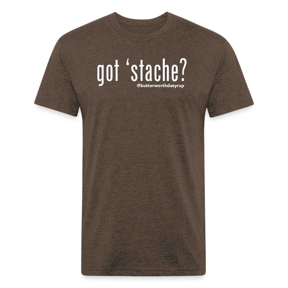 "got 'stache?" Tee - heather espresso