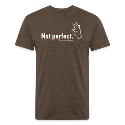 "Not Perfect" Unisex Adult Tee - heather espresso